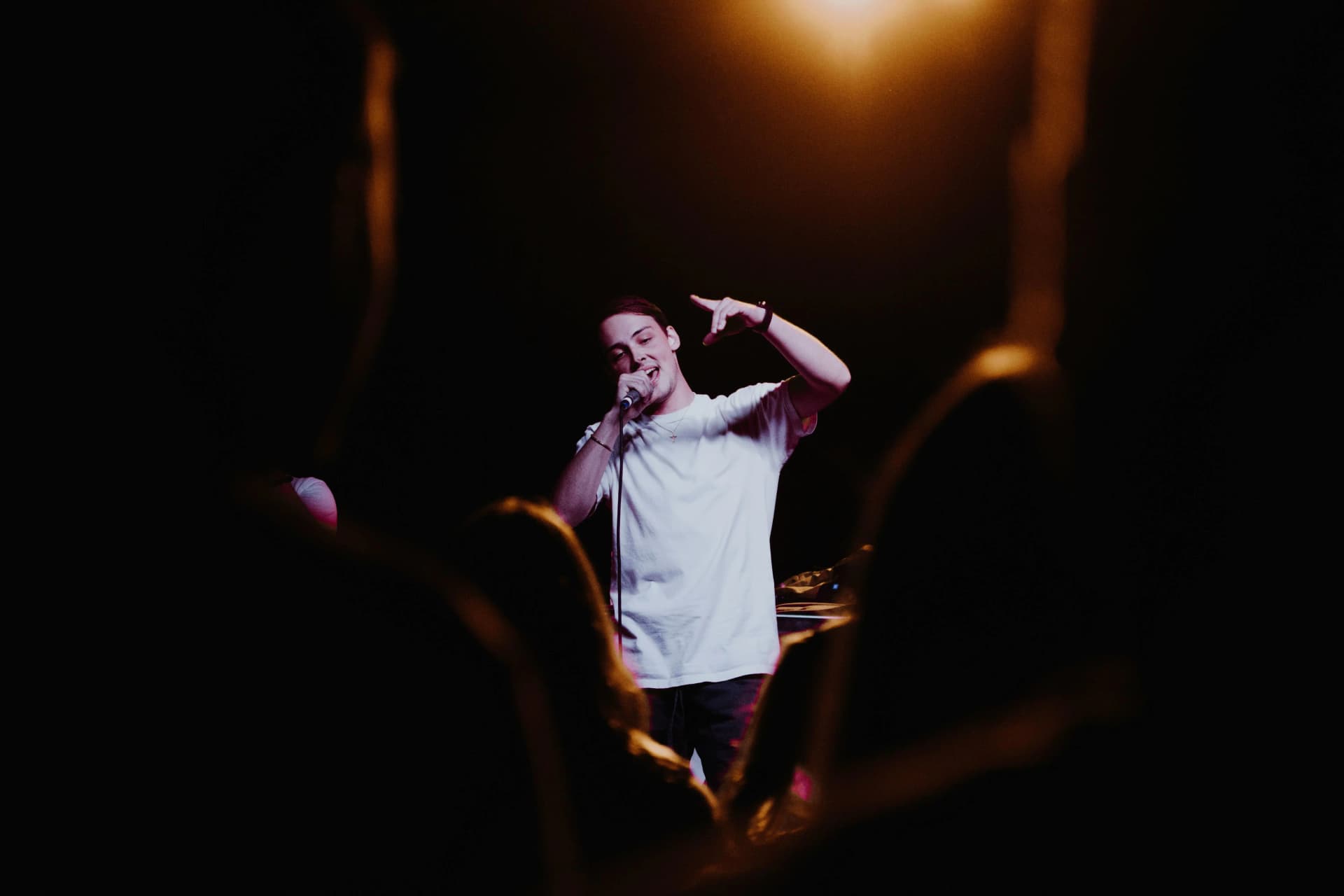 Comedy club interior with stage and seating